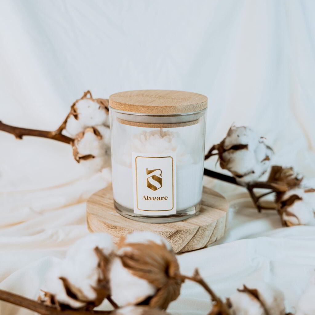 Αρωματικό Κερί με Λουλούδι - Fluffy Cloud